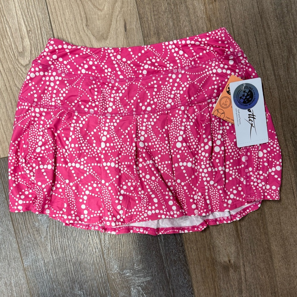 Gottex Pink and White Mini Skirt